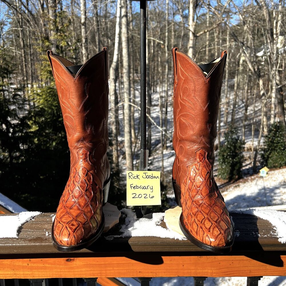 [SOLD] Late David Espinoza High-End Rare African Alligator Cowboy Boots 10.5D